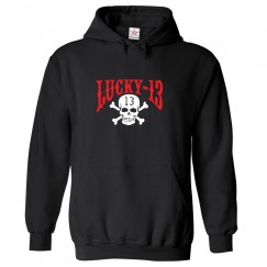 Lucky 13 Unisex Classic Kids and Adults Pullover Hoodie for Motorcycle Lovers